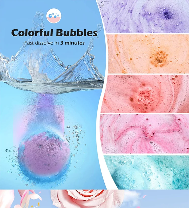 Amazon hot sales Bath Bombs Handmade Bath Bomb Gift Set Rich in Shea Butter Festival Birthday Gifts Bath salt ball