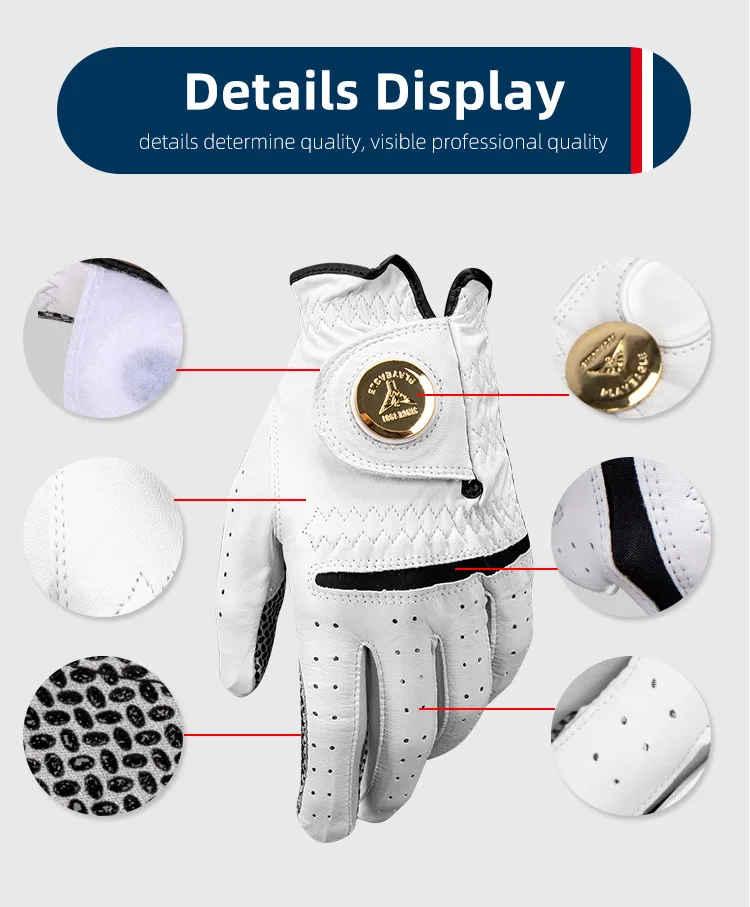 PLAYEAGLE Мужские кожаные перчатки для гольфа