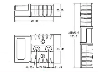 Conector de toma de corriente de Anderson de alta corriente 50A 600V SB50A Conector de enchufe de Anderson 1