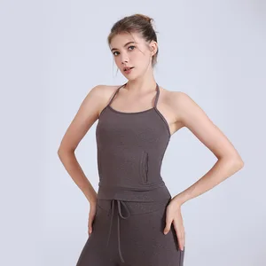 XW-WX3543 Wholesale Pilates Halter Yoga Workout Top Quality Fitness Fabrics Outdoor Running Women's Gym Activewear