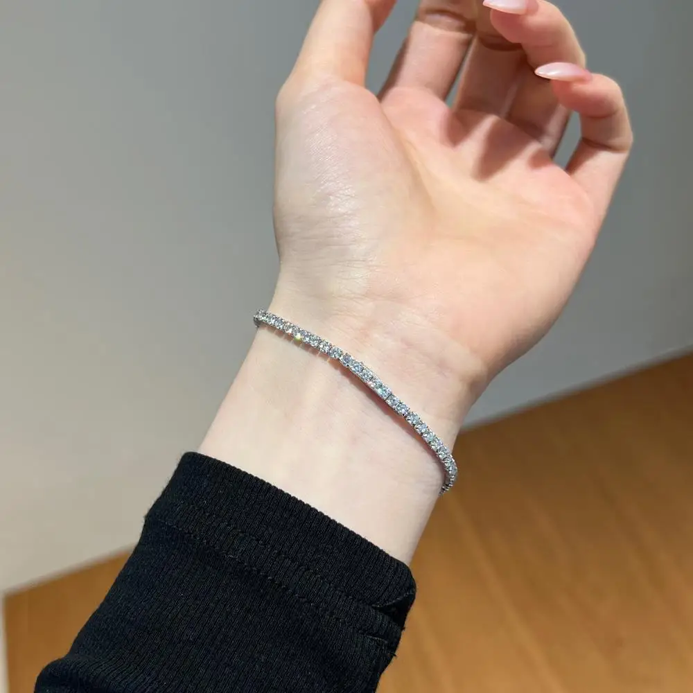 KAKODIY High Quality Tennis Bracelet Luxury Bijru Prata 925 Gemstone Gold Plated Silver Bracelet for Women detail 7