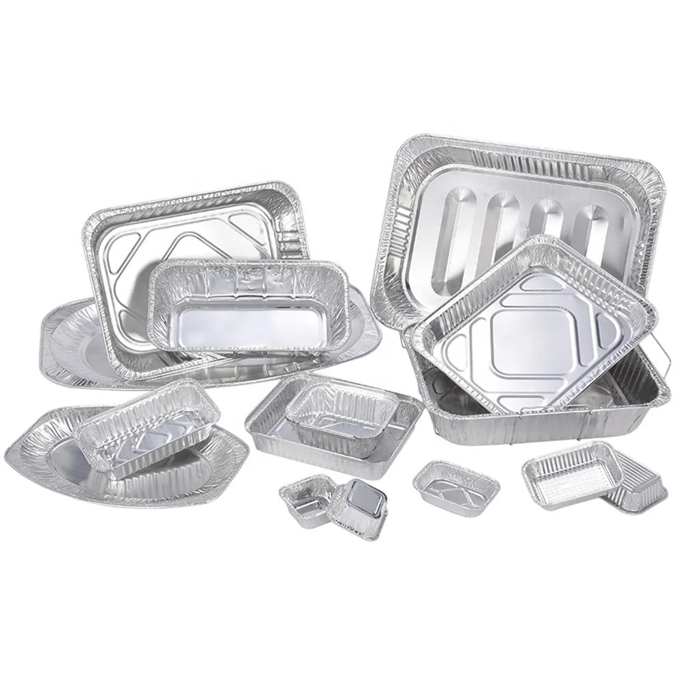 product tia cb82  silver disposable catering pans unique food grade utility serving trays aluminum foil  food packaging serving-5