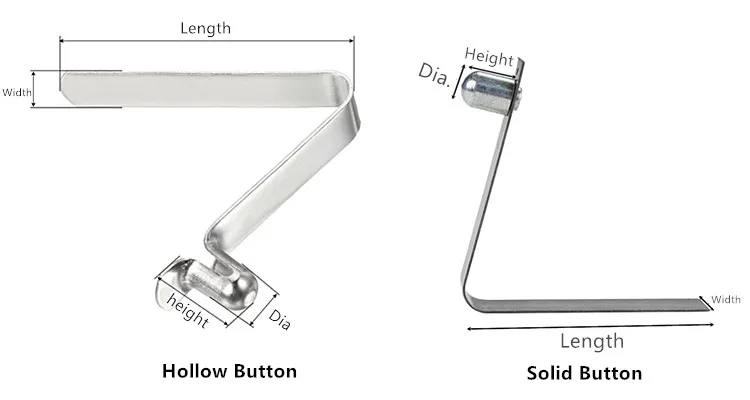 Button Spring Back Design V-shaped Double Buttons Spring Clip Connector for Tent Poles