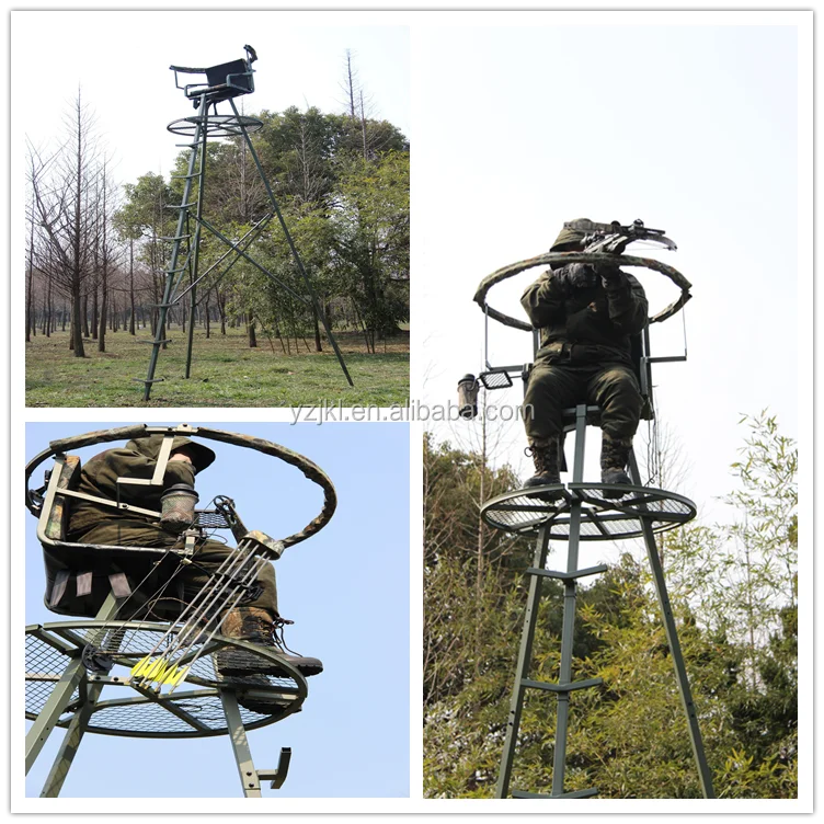 New in 2024 Outdoor Hunting Aluminum Tripod Tree Stand/hunting Treestand/shooting Ladder Tree Stand for One Person