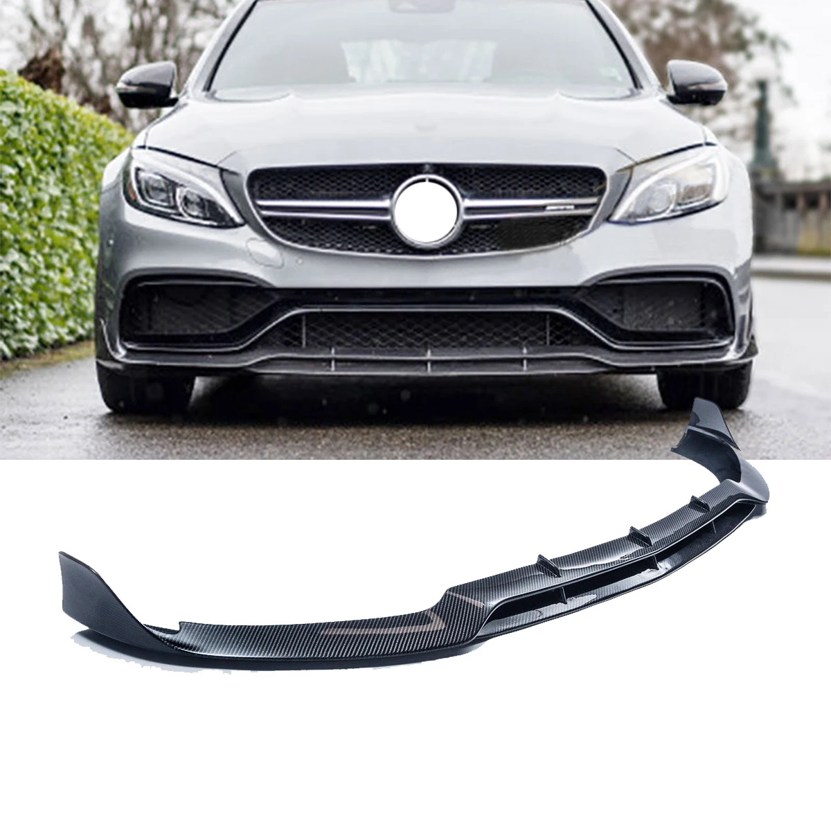 OEM Style Car Parts Carbon Fiber Front Lip Fits For Mercedes Benz W204 W205 Amg C63 C43