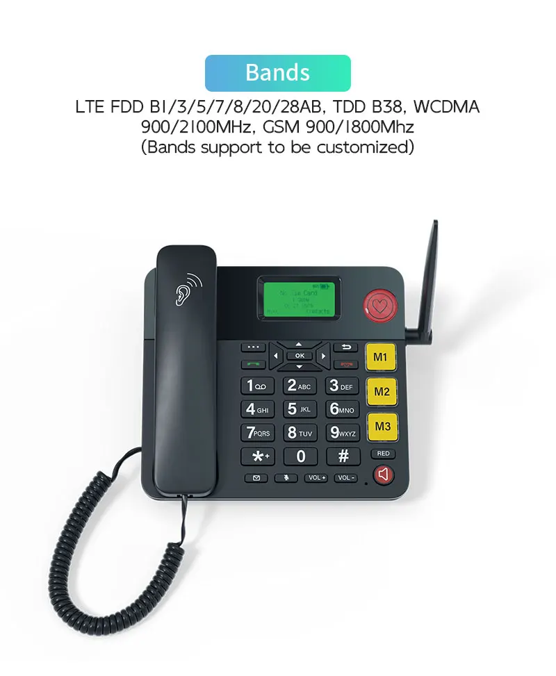 Gsm 4g Home Office Decktop Cordless Landline Phone With Sim Card Slot ...