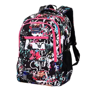 For OMASKA Custom 17 Inch Nylon Backpack for Teenagers Fashionable Waterproof School Bag with Polyester Lining and Zipper