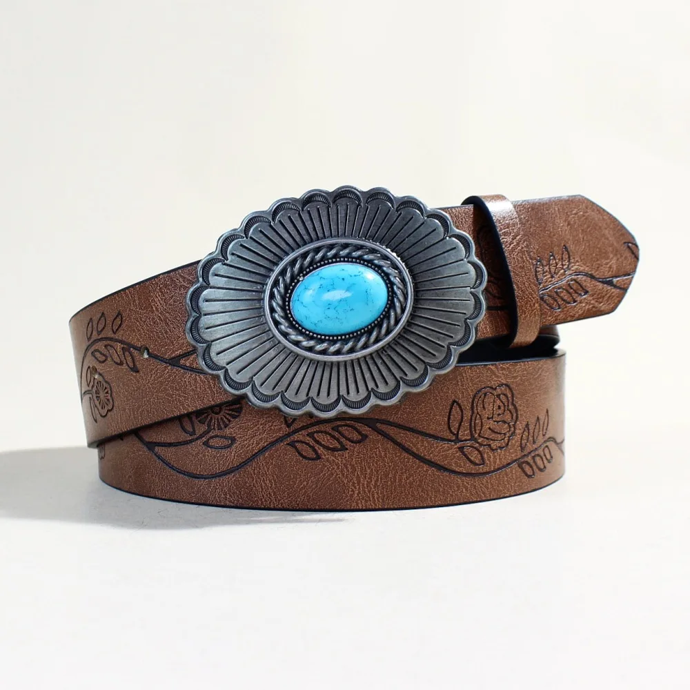 Wholesale Custom Logo PU Leather Belt - Bohemian Style display picture 3