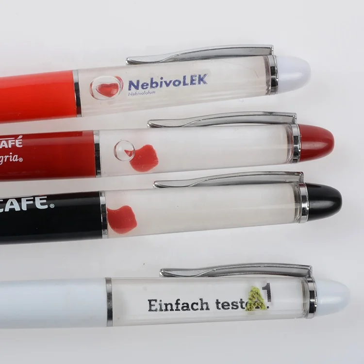 Promotion Advertising Gift Custom Logo Liquid Ball Pen 3D Floating Action Ink Pen with Magnetic Sports Body 1.0mm Writing Width
