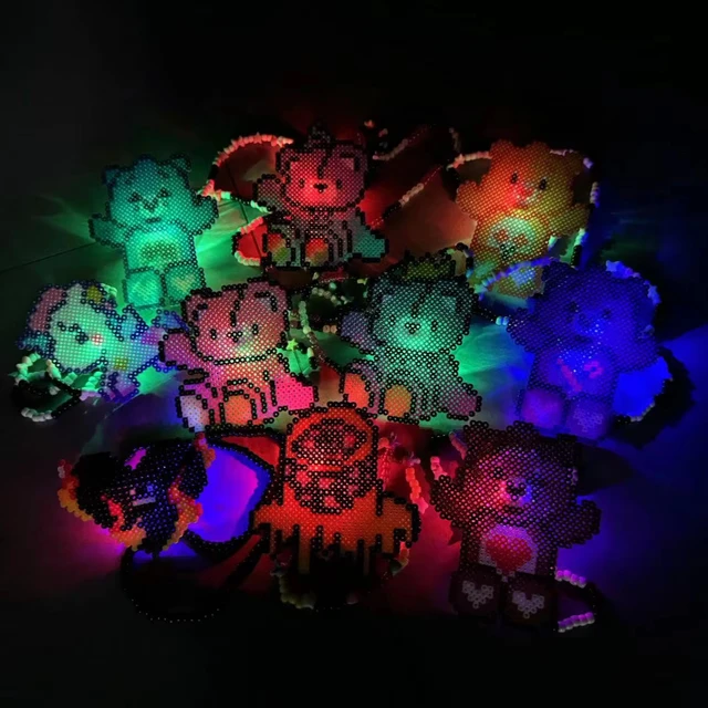 Kandi LED Light-Up Chewing Protector EDM Rave Pacifier Perler Necklace-for Parties