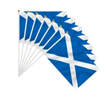Wholesale Small mini High Quality Digital Screen UV Printing  Custom Design banner flag Scotland national Hand Waving Flags