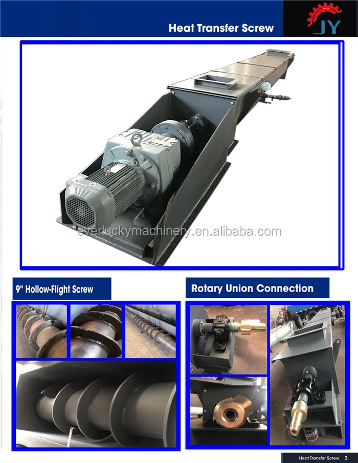 Adjustable Speed Hollow Flight Heating Screw Conveyor for Thermal Processing for Manufacturing Plant Dryer Auger