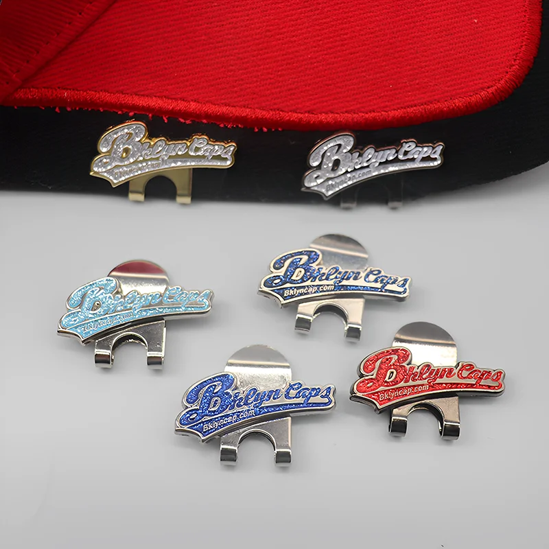 Producent Brugerdefineret logo Metal Lapel Hat Clips Glitter Custom Blød Emalje Hat Pins