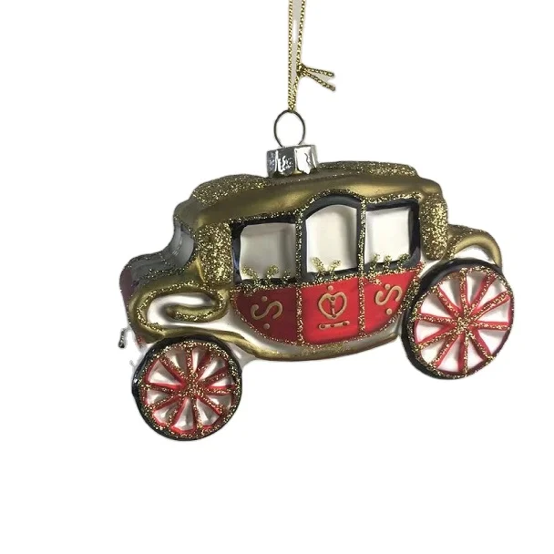 Custom blown glass Red Rustic Truck Decor for christmas personalised vintage christmas vehicle hanging ornaments wholesale supplier