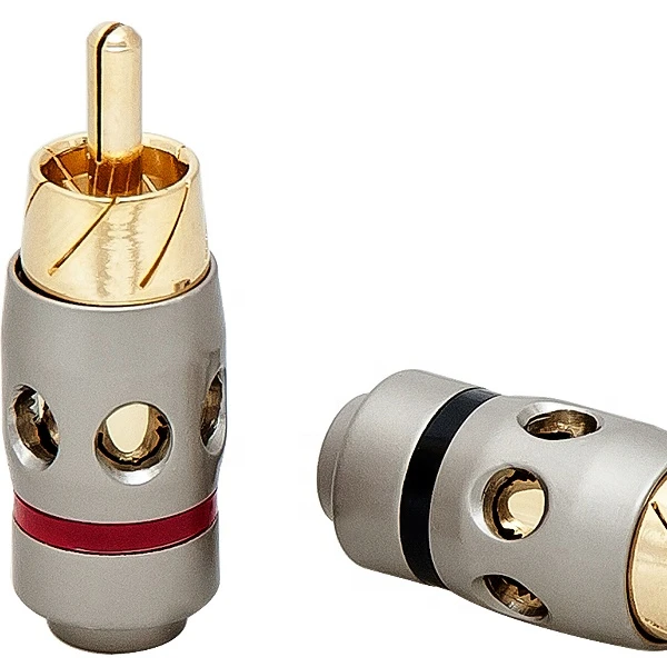
 Аудио видео RCA штекер золотой и никелированный  