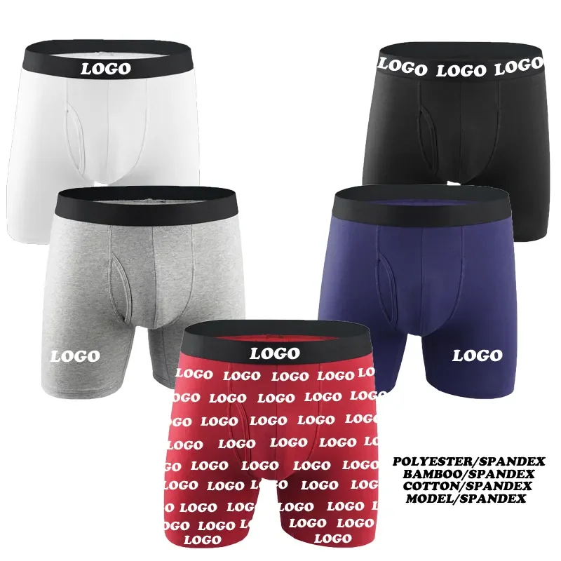 Mens Underwear Boxer Briefs Stretch Cotton Custom Designs Logo 5