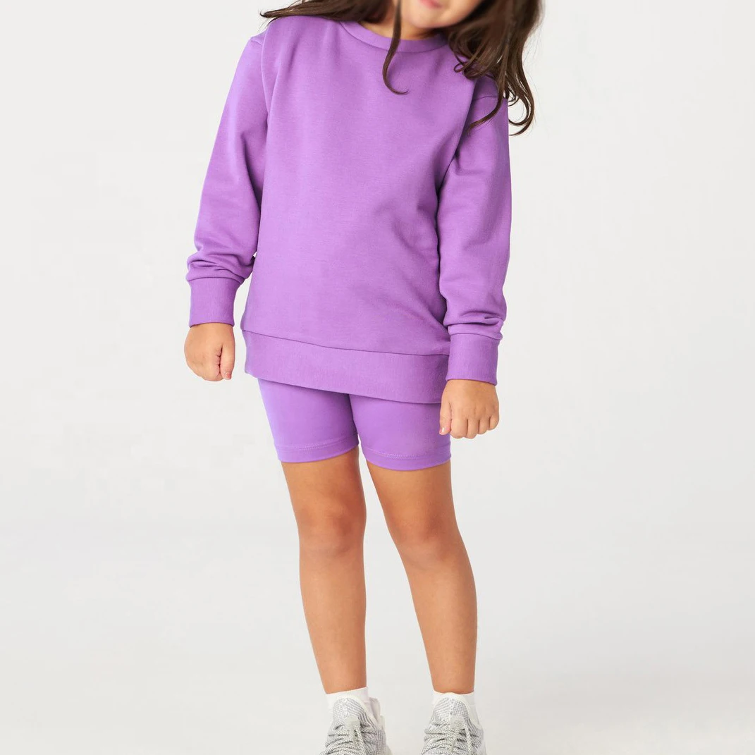 Spring Kids Sweatshirt Set Crew Neck 