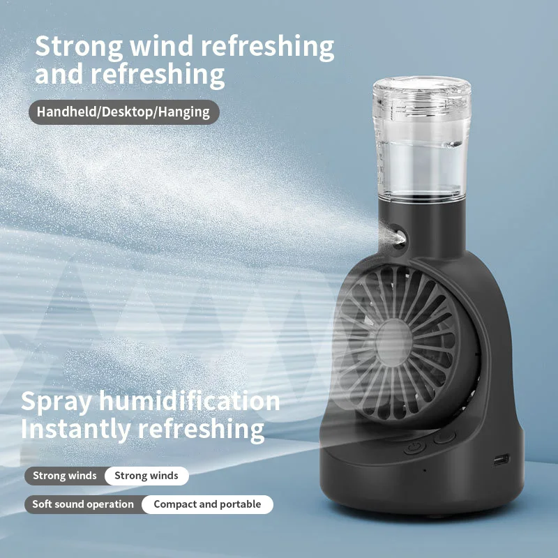 F6 Handheld Rechargeable Portable Humidification Fans Outdoor Air Cooling Mist Summer Mini Spray Fan