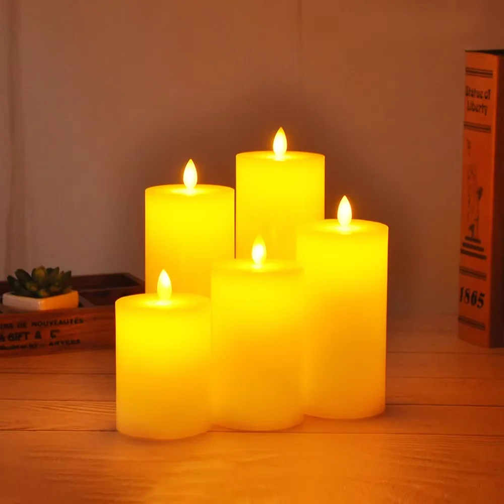 product flat mouth paraffin wax candle flameless led candle holiday decoration light christmas home wedding decoration-31