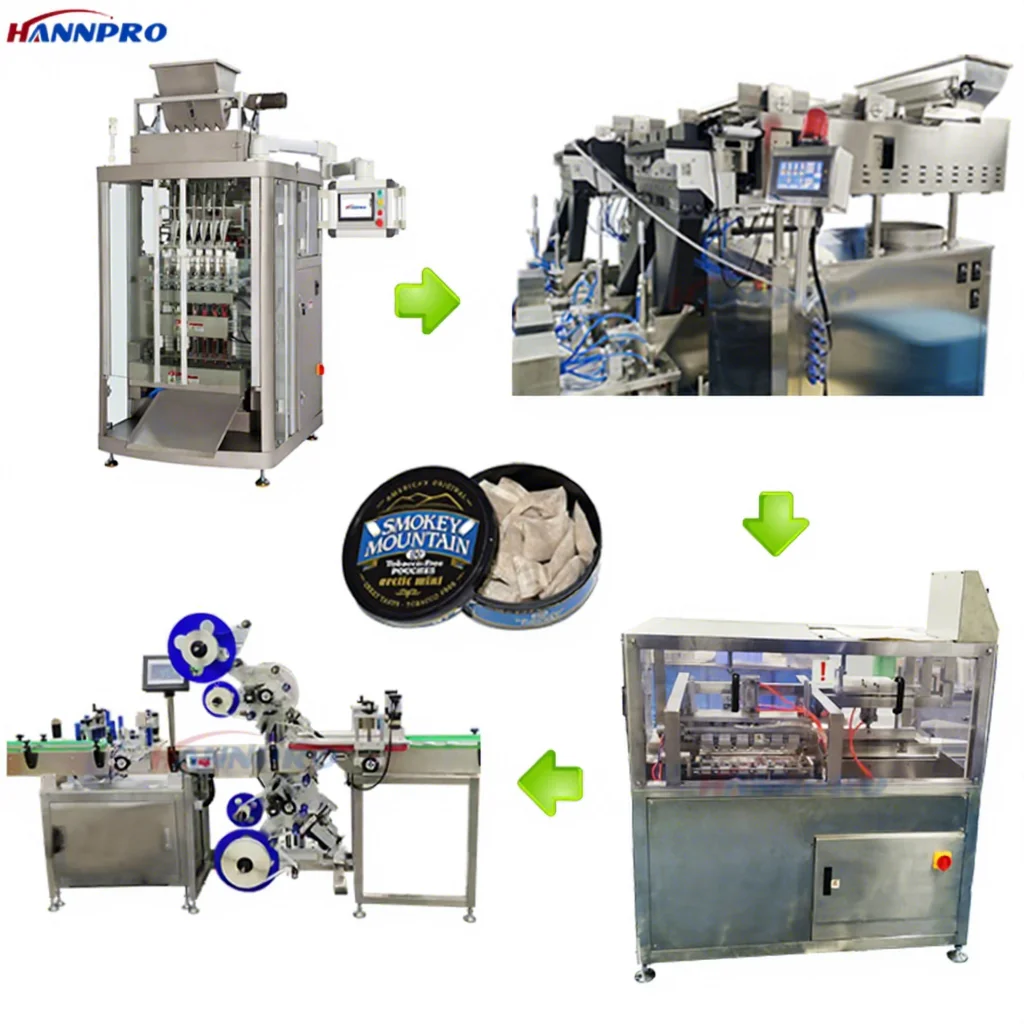 tobacco pouch machine 2700Bags/h Multi-channel Automatic Snus Packing Machine Nicotine Tobacco  Pouches Filling Snuff Snus Making Machine