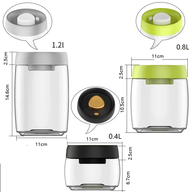 Food Storage Containers Sugar Vacuum Canisters Sets Glass Jars With