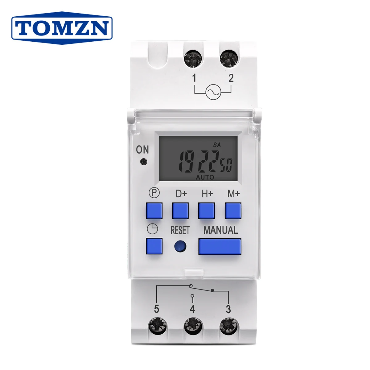 TOMZN 1NO 1NC Din Rail Single Phase Weekly 7 Days Programmable Digital TIME SWITCH Relay Timer AC 220V 230V 12V 24V 48V 16A