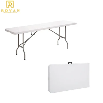 Popular design garden furniture white folding table use for indoor outdoor event party