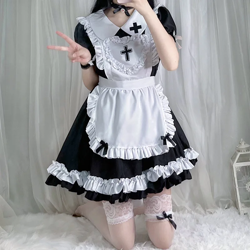 Halloween Maid Cosolay Anime Japanese Kawaii Sweet Party Dress Loli Cat ...