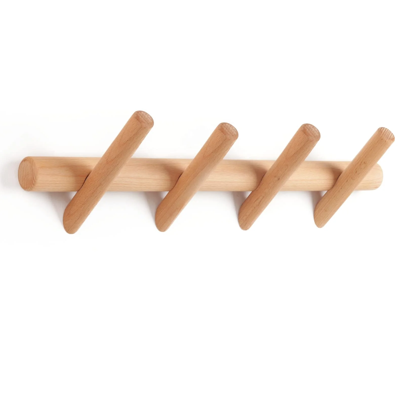 Modern Bamboo Wooden Entryway Coat Hooks Wood Wall Mounted Coat Rack ...