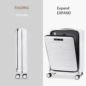 custom logo Folding Suitcase with Front Opening Lid Swivel Wheels Handle Box 20-inch Multi-functional Boarding Box