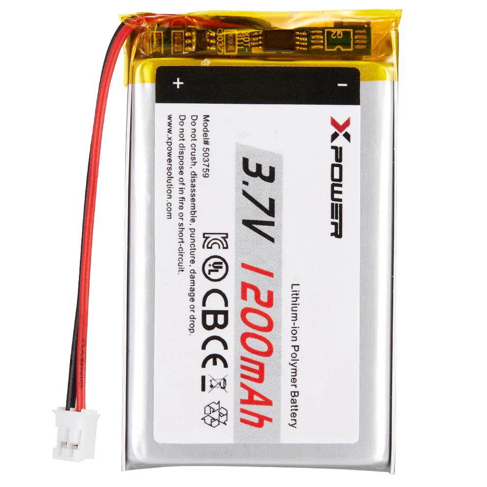 XPOWER 3.7v 1200mah Certification Li Lithium Polymer Battery Battery Cells For Vehicle Monitoring Device