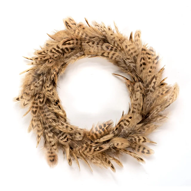 Free Sample Natural pheasant feather wreath For Decoration Christmas Decorative Flowers Wreaths