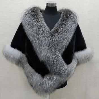 Fur Coat Fur Shawl Female Imitation Mink Fox Fur Coat Collar Cloak Thickened Warm Short Coat