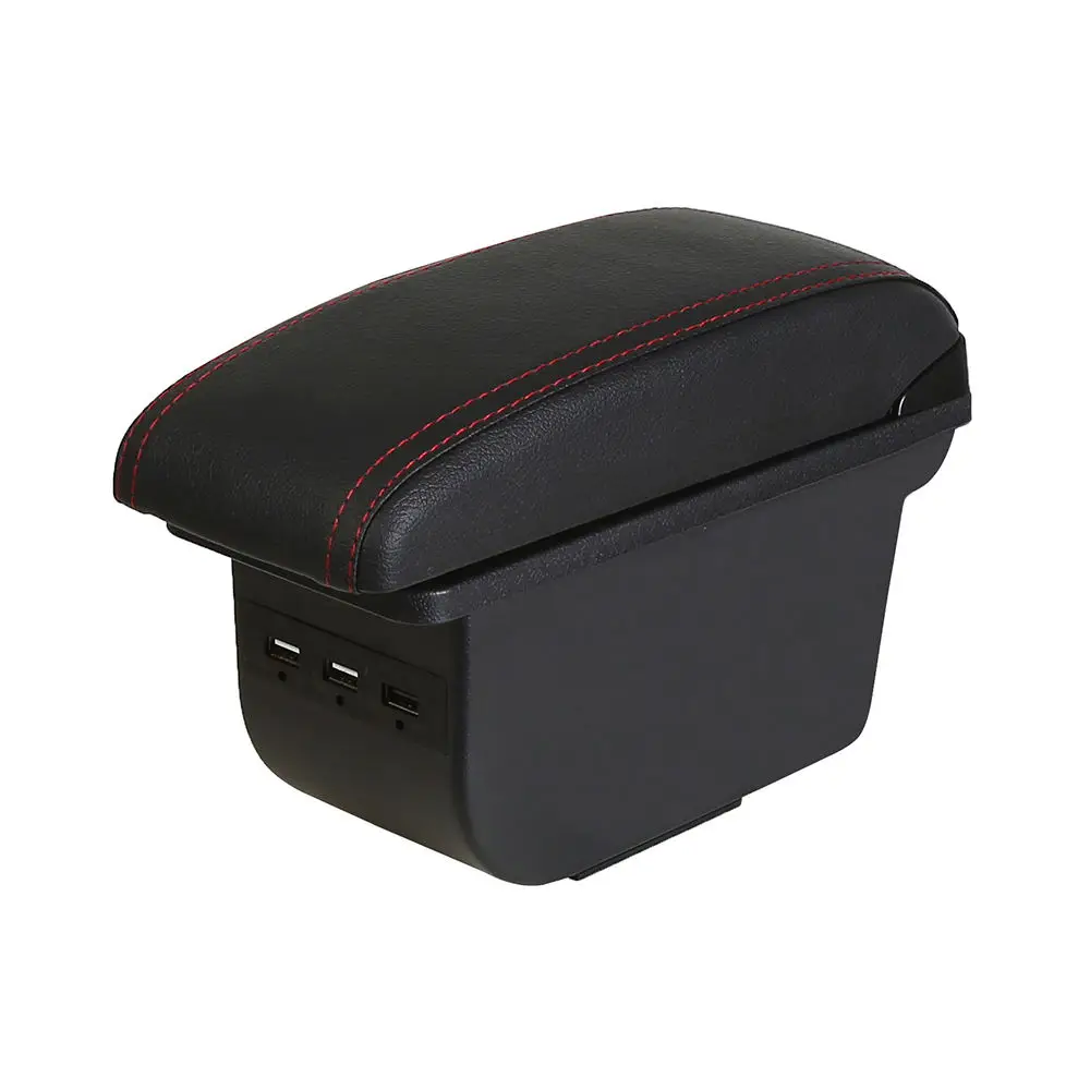 tiypeor universal car armrest console storage box split type with cup holder usb port front position central armrest box-1