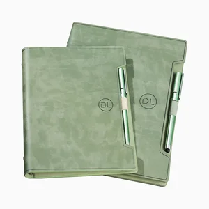 2026 Customized B5 A5 A4 PU Leather Loose-leaf Journal Notebook Gift Box Set with Logo