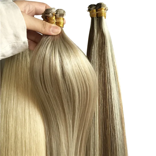 Luxury Hair No Silicone Great Quality Hand Tied Weft Hair Full Head Hair  Extension Customized Color Blonde Brown Color - Buy Luxury Hair No Silicone  Great Quality Sewn Weft Hair Extension Best