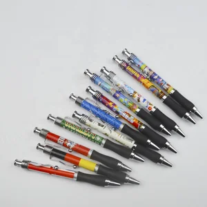 Customized Full Body Logo Promotional Souvenir Ballpoint Pen Plastic Clip Pen with Heat Transfer logo
