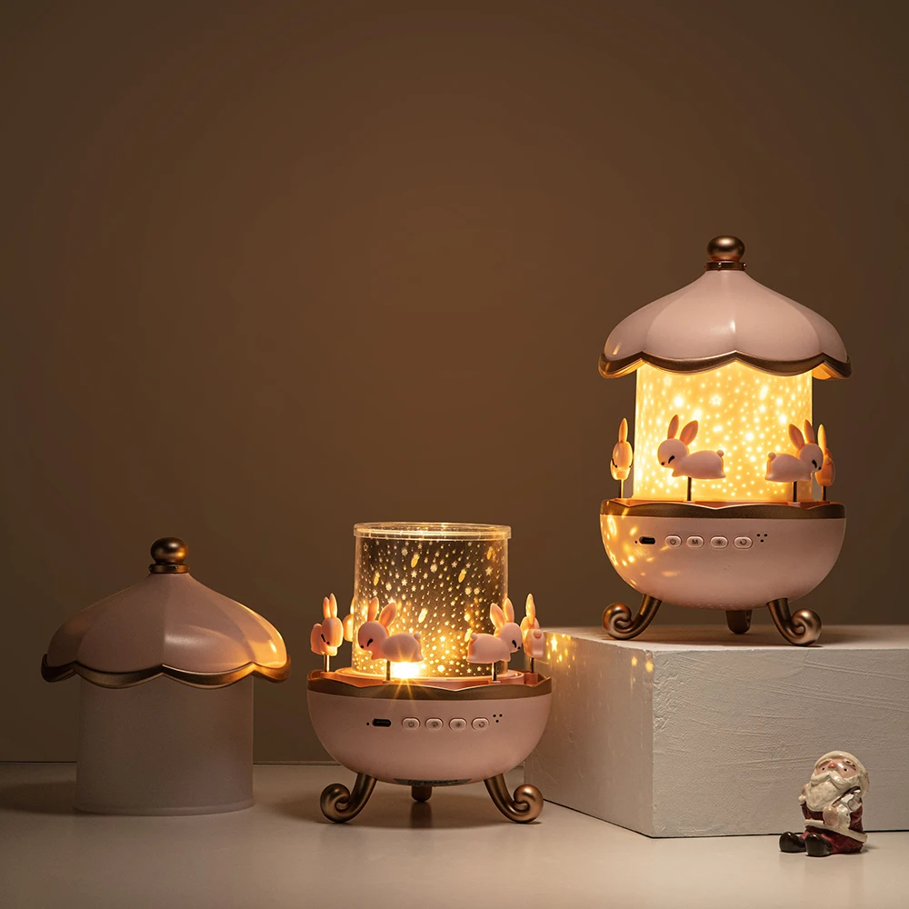 Christmas Star Sky Projection Lamp Creative Atmosphere Lamp Projector Birthday Gift White Noise and  Night Light