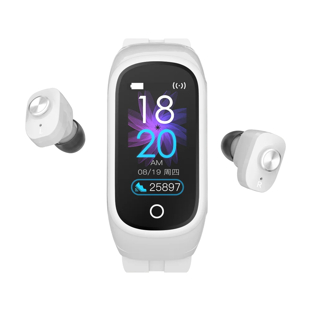 N8 Newest Arrival 2 in 1 Wireless Reloj Smart Watch with Earbuds Headset Smart Bracelet Tws Earphones Smartwatch Earbuds