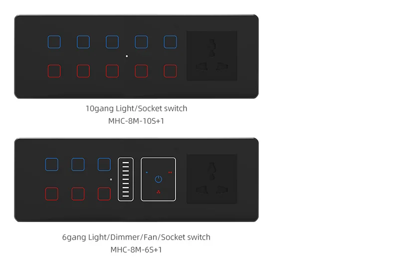 For Tuya Smart 6M Zigbee Socket Combo Switch with Touch Panel India Standard Supports Alexa Google Assistant for Lights Curtains