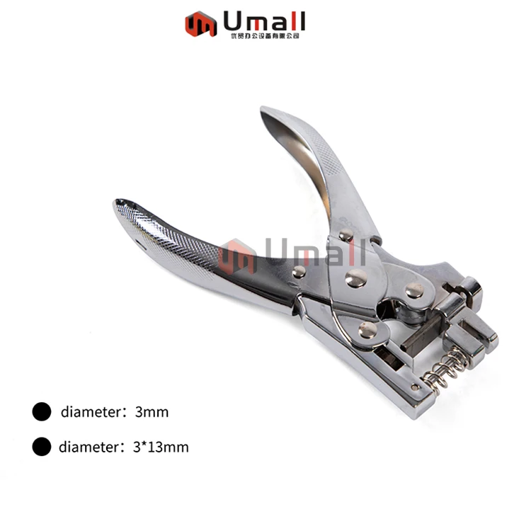 Изготовитель поставляет на заказ офисные небольшие перфораторы для дырокол бумаги с одним отверстием 3x13 мм и 3