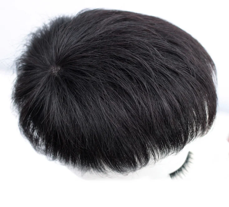 Wholesale Price Hair Piece Men Toupee Men's Human Hair Clip In Silk