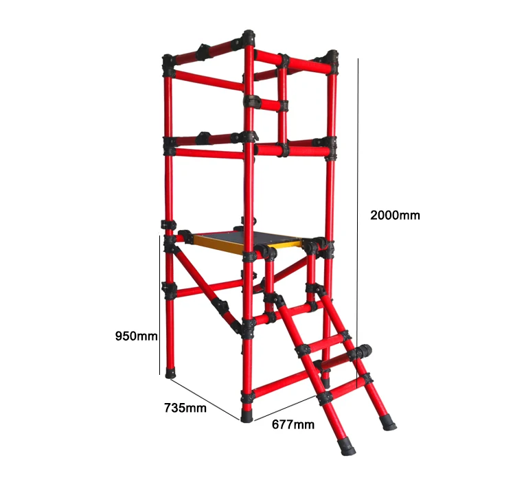 Insulated Platform Scaffold Fiberglass Scaffold Plank with Wheels Corrosion Resistant Folding Safety Fiberglass Scaffolding