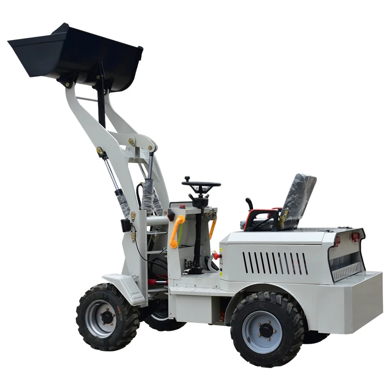 Four Wheel Front Mini Electric Loader For Farm Industries With 0.8 Ton Grabber Forklift For Sale