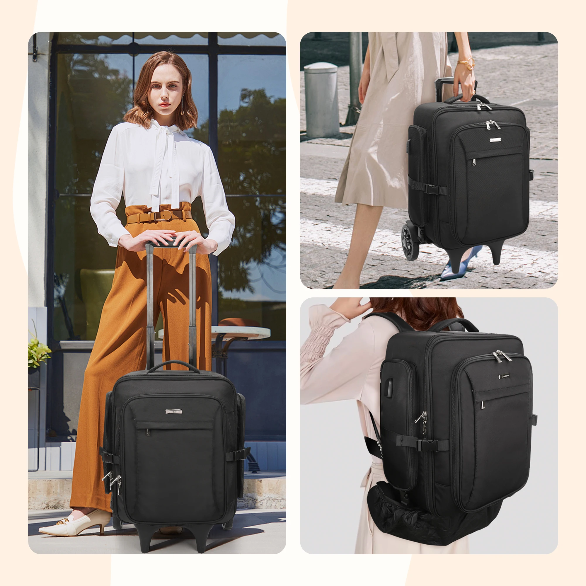 Relavel Waterproof Makeup Backpack Professional Rolling Extra Large Makeup  Artist Train Case Trolley Cosmetics Travel Bag