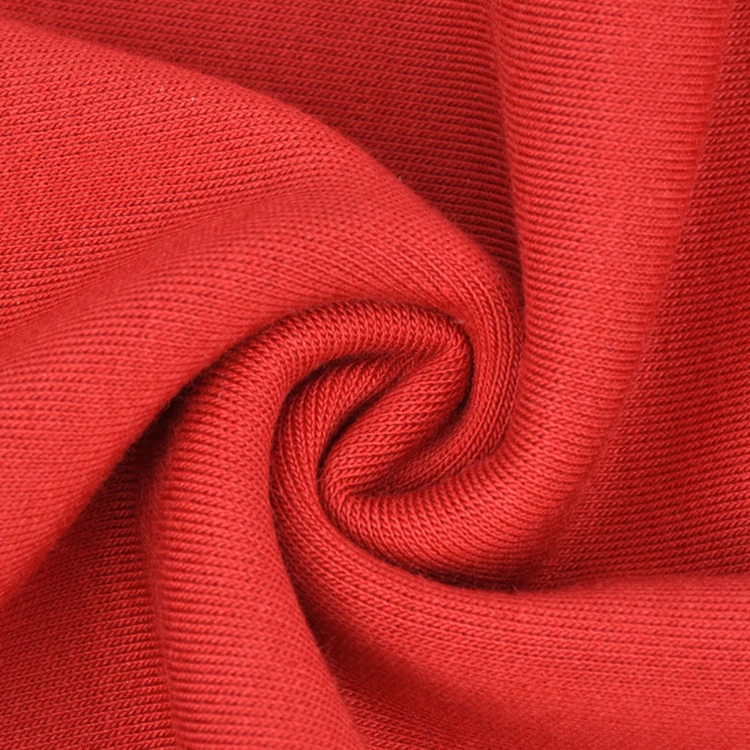 40s Red Interlock Cotton Interlock Modal Fabric Knitted