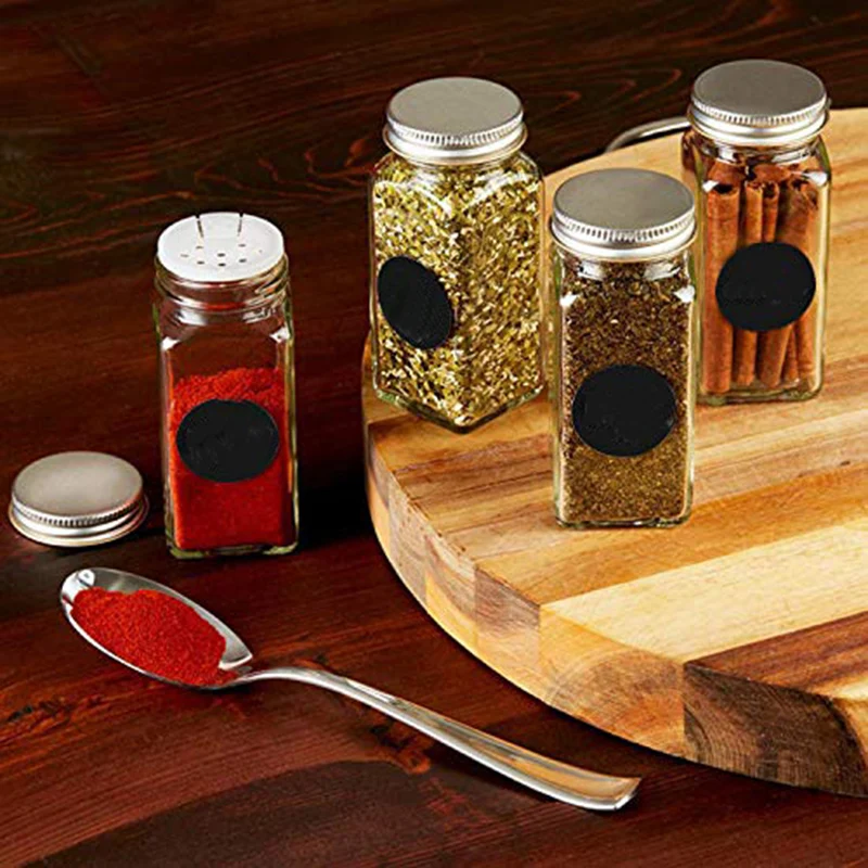 4oz Glass Spice Jars Set with Lids Airtight Containers for