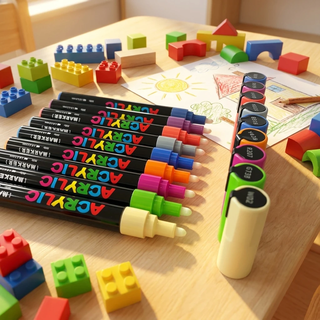 Bestationery Professinal School Supplies Stationery Marcadores De Arte Graffiti Permanent Color Art Paint Acrylic Marker Pen Set