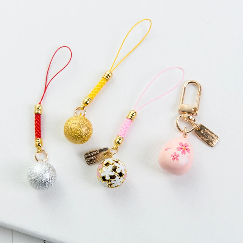 Omamori Japanese Gold Cherry Blossom Bell Pendant Bag Phone Pendant ...