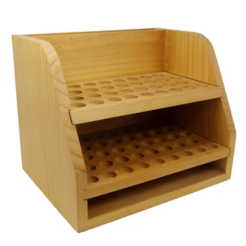 Wooden products Handmade 2 tiers 136 slot wood essential oil display shelf